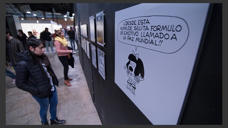 Hay un espacio dedicado a Mafalda. Hubo un homenaje a Quino este jueves.