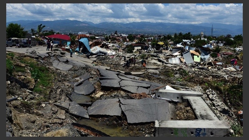Una captura de cómo quedó el área residencial de Palu, Sulawesi Central, Indonesia.