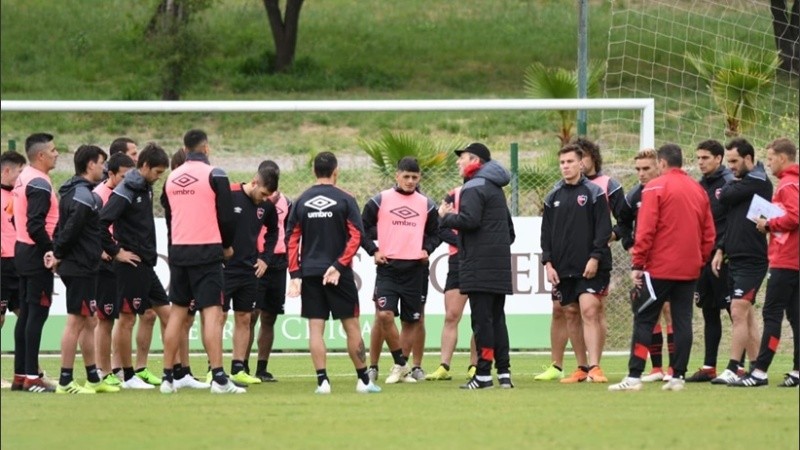 Newell's en el último entrenamiento en Córdoba.