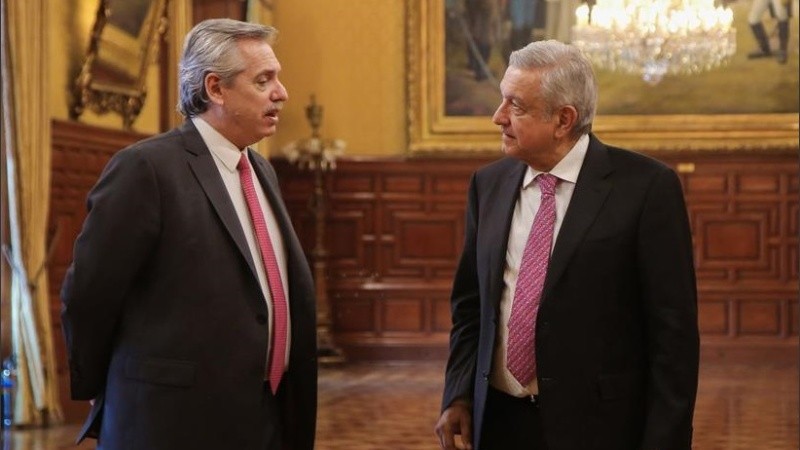 Fernández en México con López Obrador.