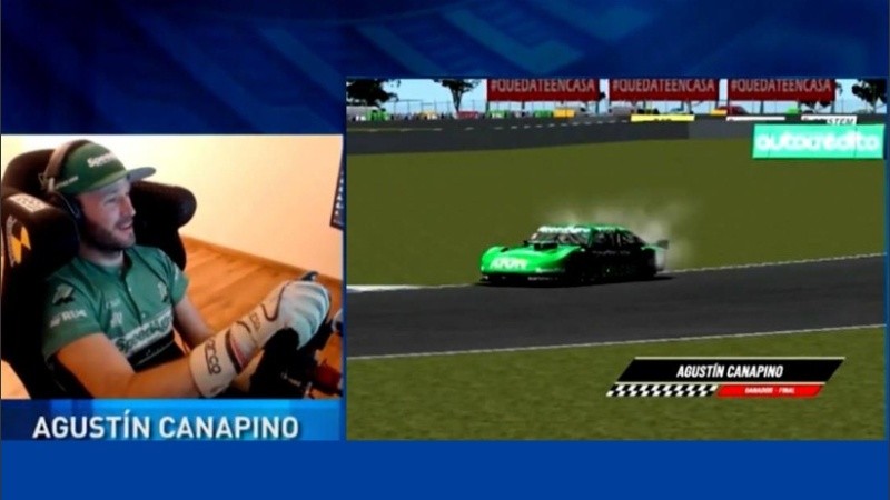 Canapino se divirtió en el simulador y también ganó.