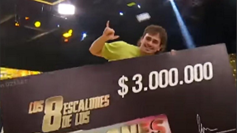 Fermín, el rosarino que ganó los 3 millones en Los 8 escalones.