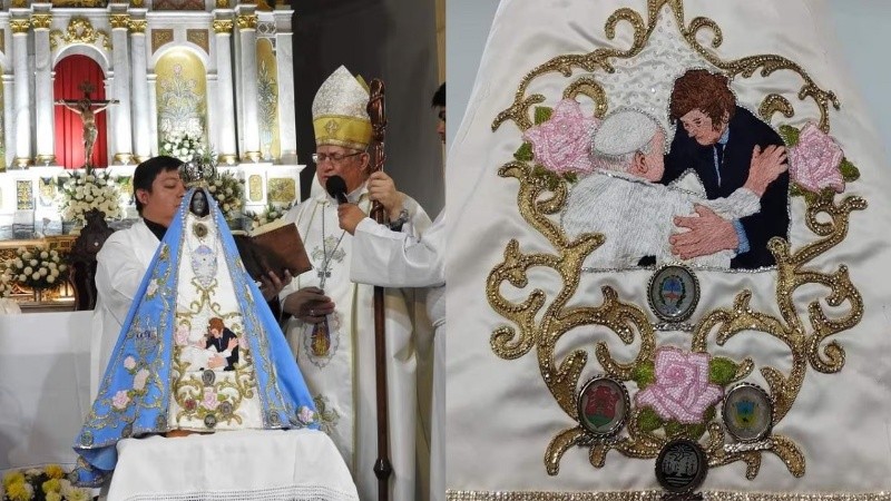 El Obispado de Catamarca explicó que la Virgen es un obsequio para Javier Milei.