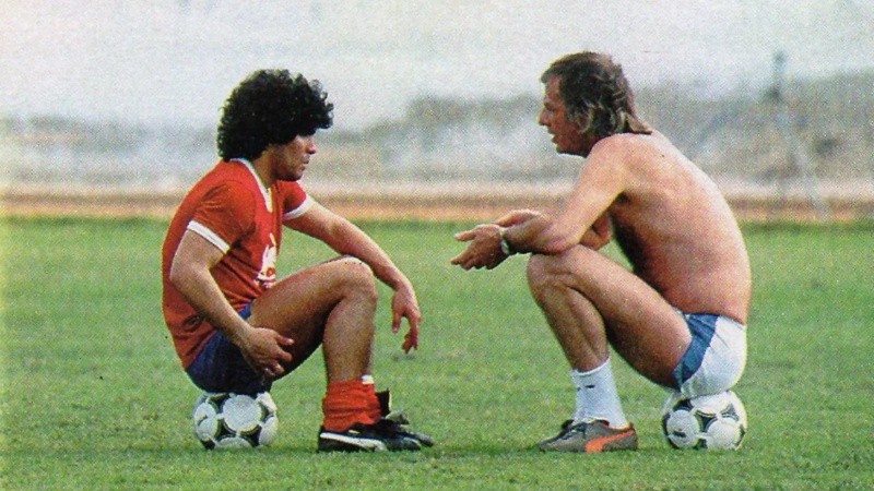 El Flaco y Diego: una parte enorme de la historia del fútbol argentino en una sola foto