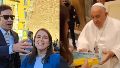 El encuentro de Malena Guinzburg con el Papa y los humoristas más importantes del mundo: el obsequio "argento" que le hizo a Francisco