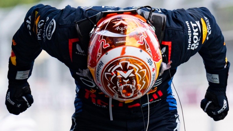 Verstappen celebra su victoria en el Gran Premio de España de Fórmula 1.