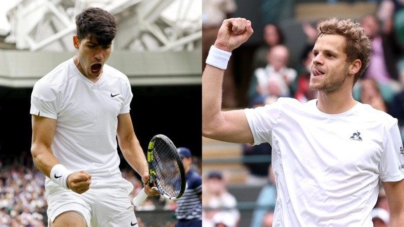 Alcaraz y Sinner, dos candidatos al título que no tuvieron problemas para avanzar a segunda ronda en Wimbledon.