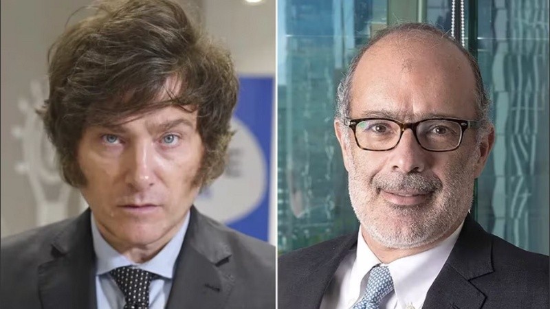 El presidente argentino Javier Milei y el director del Departamento del Hemisferio Occidental del FMI, Rodrigo Valdés.