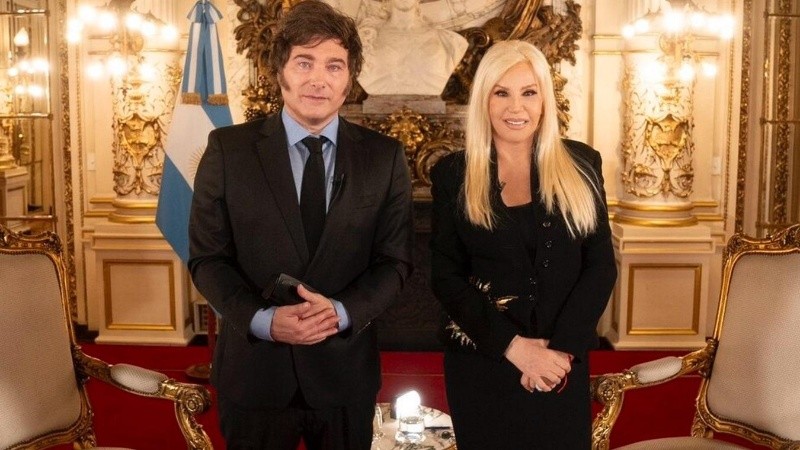 Javier Milei y Susana Giménez, en la Casa Rosada.