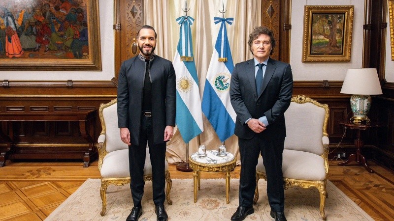 Javier Milei y Nayib Bukele se reunieron en Buenos Aires.