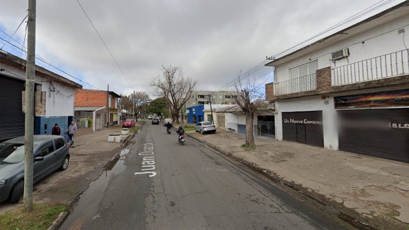 La cuadra donde tuvo lugar el robo de la pileta de lona.