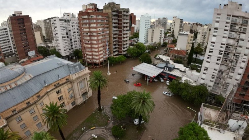 Temporal e inundación en Bahía Blanca.