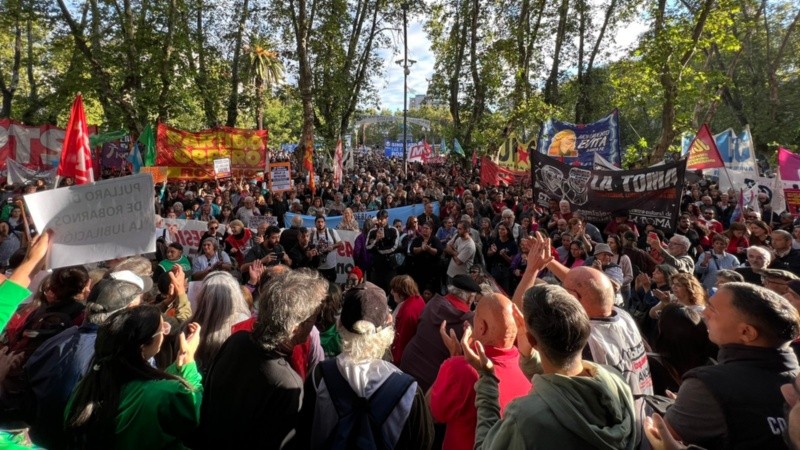 La marcha de jubilados en Rosario.