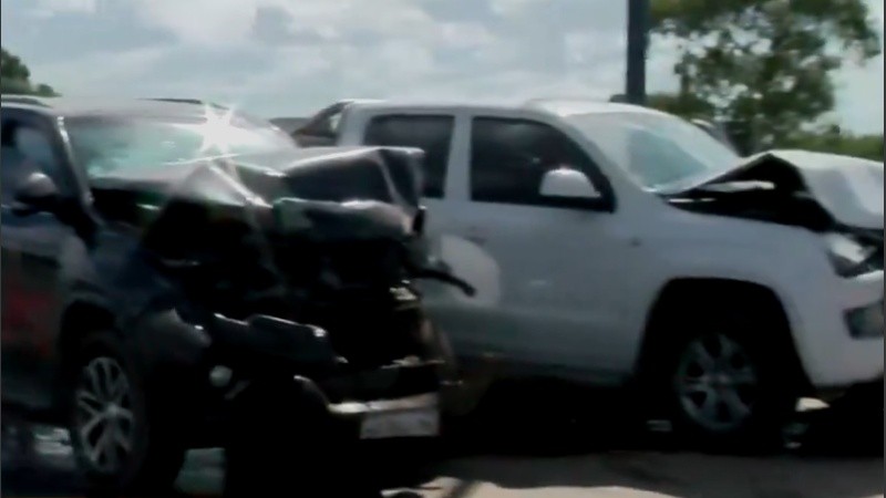 Un choque múltiple provocó un embotellamiento en la autopista Rosario-Buenos Aires.